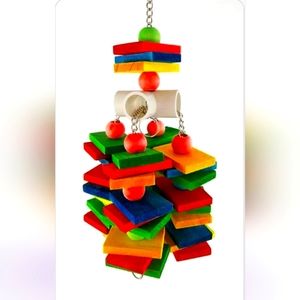 Colorful Wood Parrott Cage Bite Toy